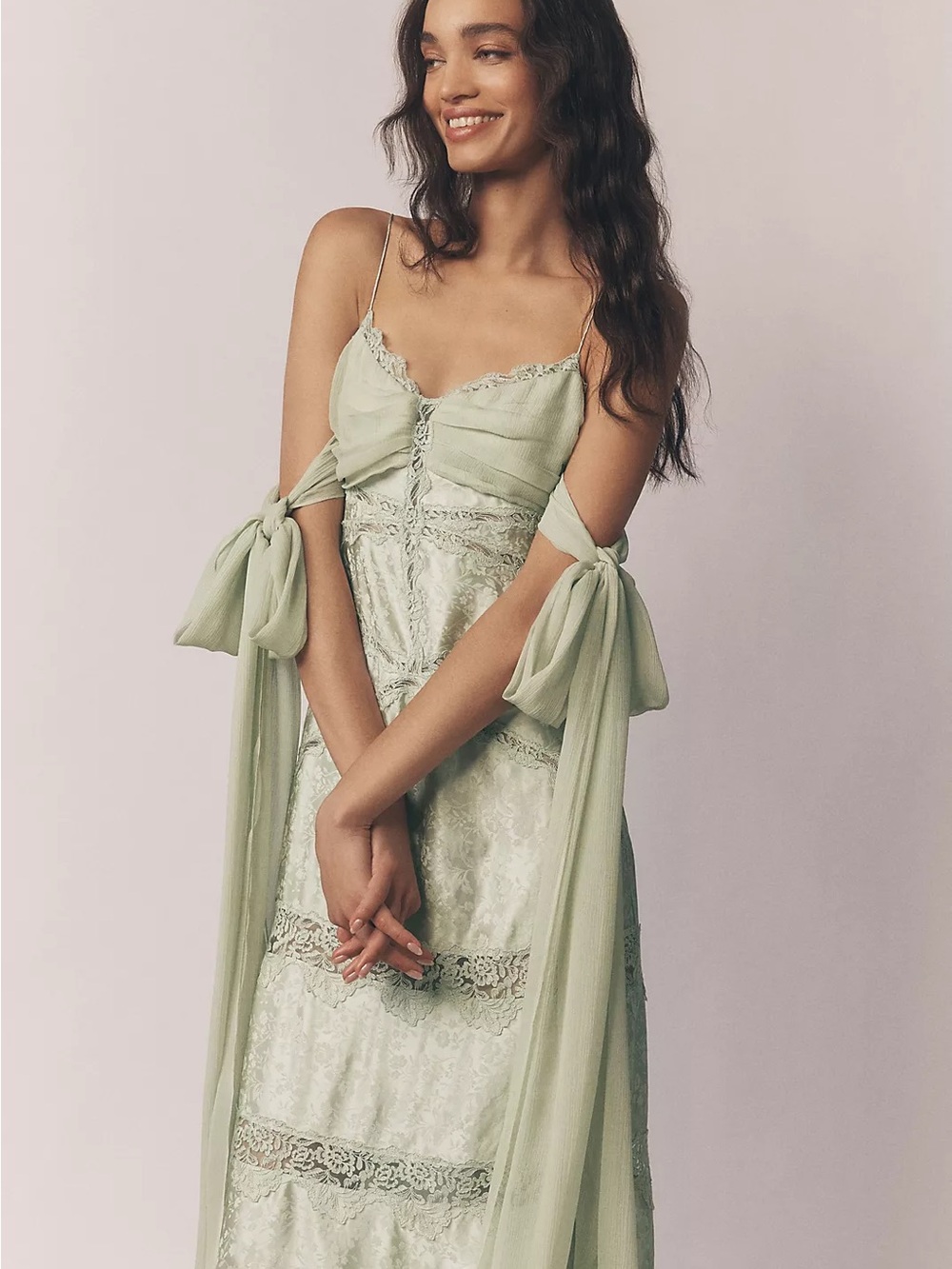 For Love & Lemons Rita Silk Maxi Gown - Picture 2 of 6